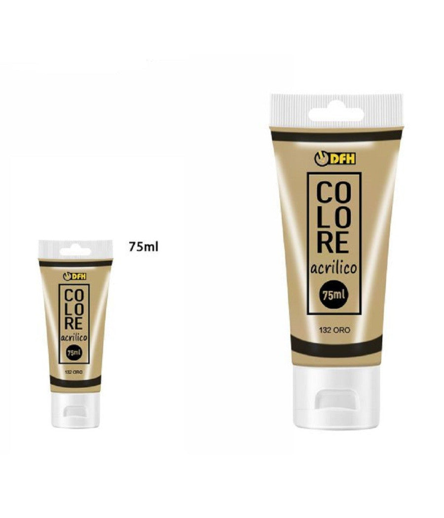 Set 6 Pezzi Pittura Acrilica Vernice Confezione Colore Oro 132 Tubo 75 Ml 07507         