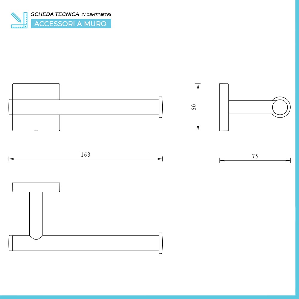 Set accessori a muro 6 pezzi in acciaio cromato e viti incluse Easy 