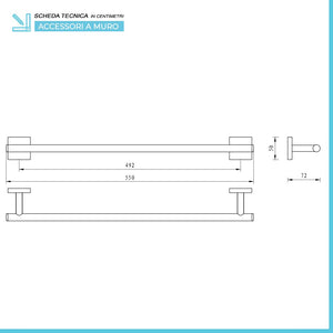 Set accessori a muro 6 pezzi in acciaio cromato e viti incluse Easy 