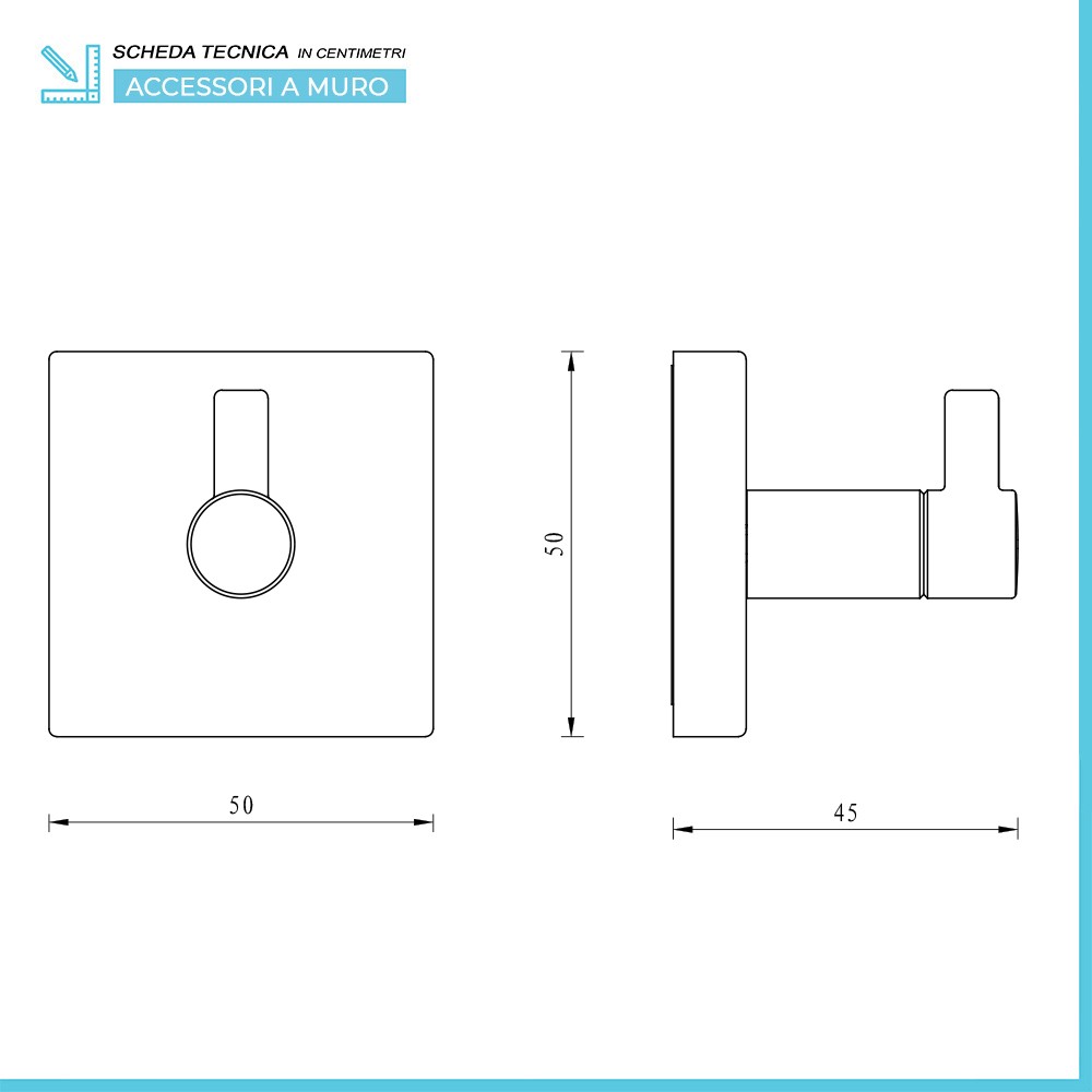 Set accessori a muro 6 pezzi in acciaio cromato e viti incluse Easy 