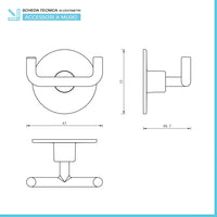 Set accessori a muro 6 pezzi in acciaio cromato e viti incluse Idea 