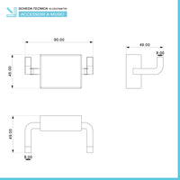 Set accessori a muro 6 pezzi in acciaio cromato e viti incluse Velvet 