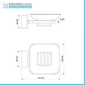 Set accessori a muro 6 pezzi in acciaio cromato e viti incluse Velvet 