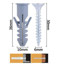 Set 6 Pz Viti Vite Croce 6x30mm + Tasselli Con Alette Tassello M10 Fischer 57571         