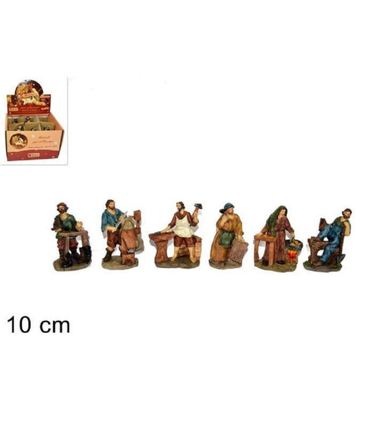 Set 6pz Statuine Mestieri 10 Cm Per Presepe Modelli Assortiti Presepio Di Natale         