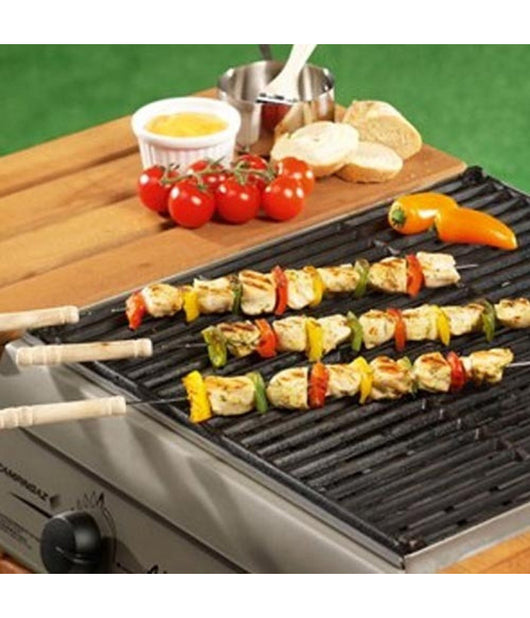 Set 8 Pezzi Spiedini Per Barbecue Con Manico In Legno 38 Cm Bbq Collection         