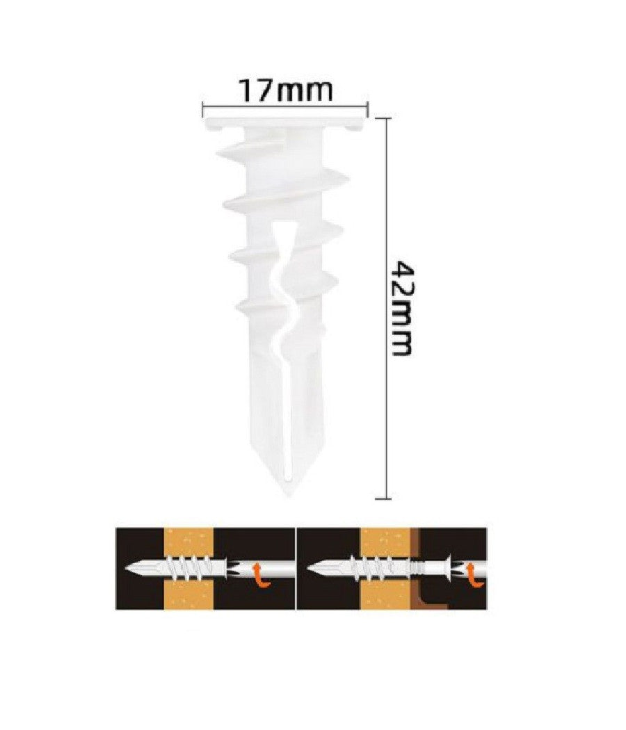 Set 8 Pezzi Tasselli In Plastica Tassello Fischer Fissaggio Viti 17x42 Mm 57185         