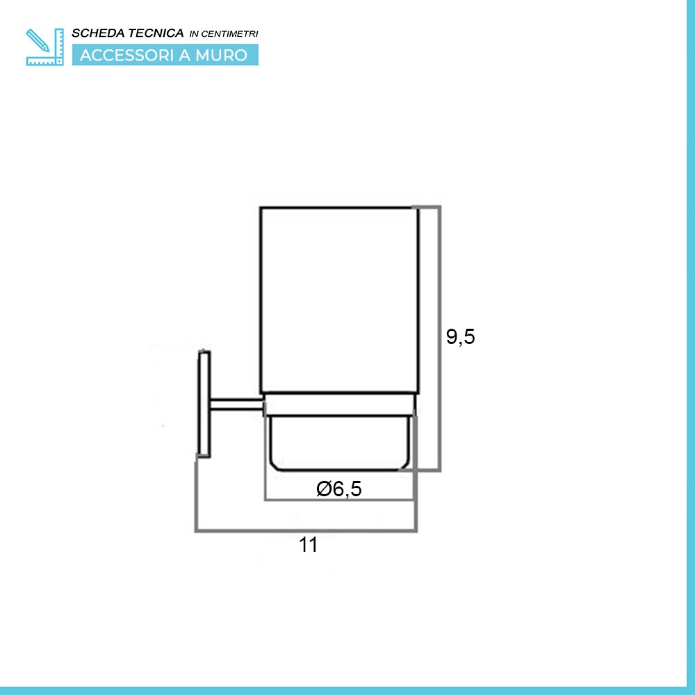 Set accessori a muro 3 pezzi in acciaio cromato e viti incluse Bora 