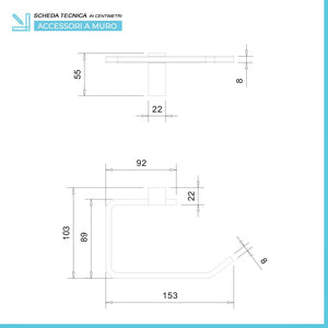 Set accessori a muro 5 pezzi in acciaio cromato e viti incluse Unica 