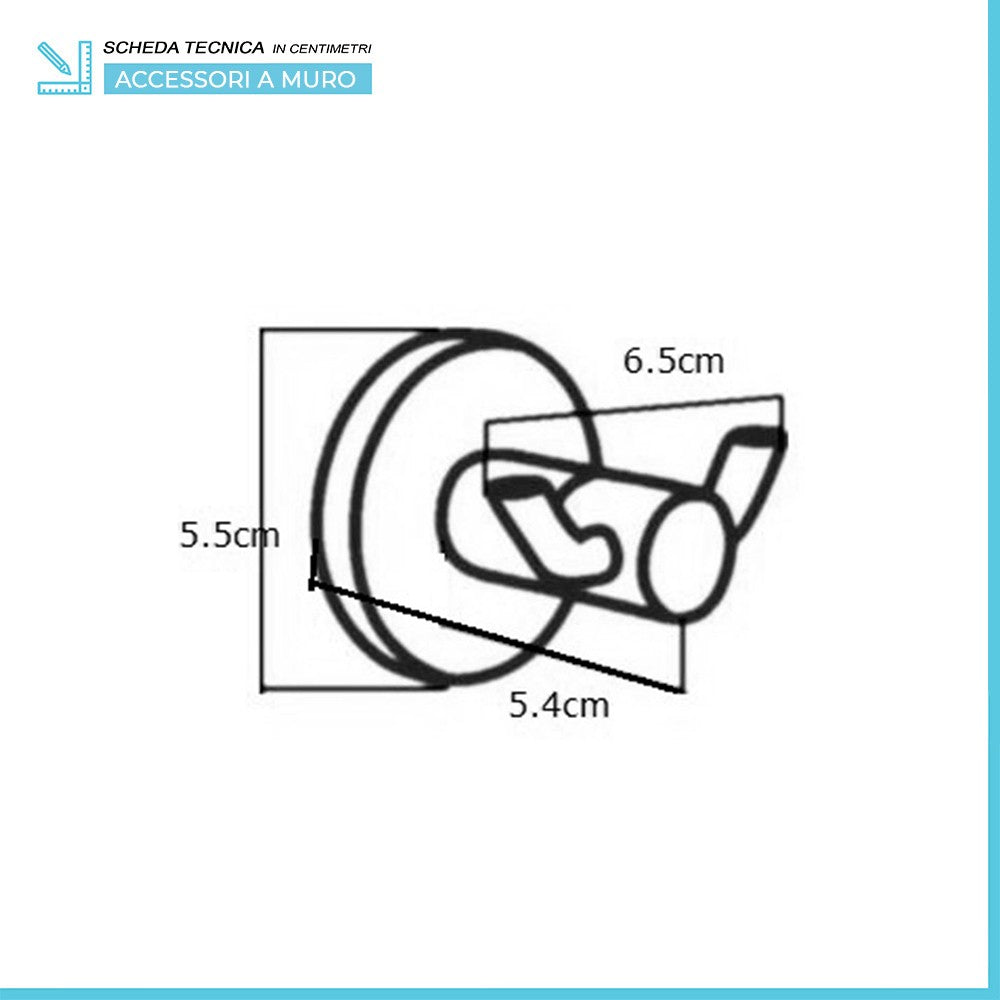 Set accessori a muro 5 pezzi in metallo cromato e ABS viti incluse Sprint 