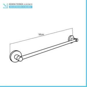 Set accessori a muro 5 pezzi in metallo cromato e ABS viti incluse Sprint 