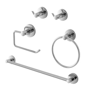 Set accessori a muro 5 pezzi in metallo cromato e ABS viti incluse Sprint 