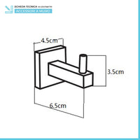 Set accessori a muro 5 pezzi in metallo cromato e viti incluse Rock 