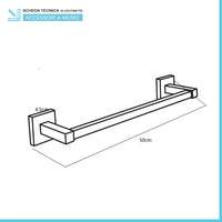 Set accessori a muro 5 pezzi in metallo cromato e viti incluse Rock 