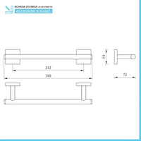 Set accessori a muro 5 pezzi in acciaio cromato e viti incluse Easy 