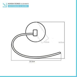 Set accessori a muro 6 pezzi in acciaio cromato e viti incluse Bora 