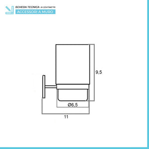 Set accessori a muro 6 pezzi in acciaio cromato e viti incluse Bora 