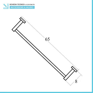 Set accessori a muro 6 pezzi in acciaio cromato e viti incluse Bora 