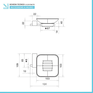 Set accessori a muro 6 pezzi in acciaio cromato e viti incluse Unica 