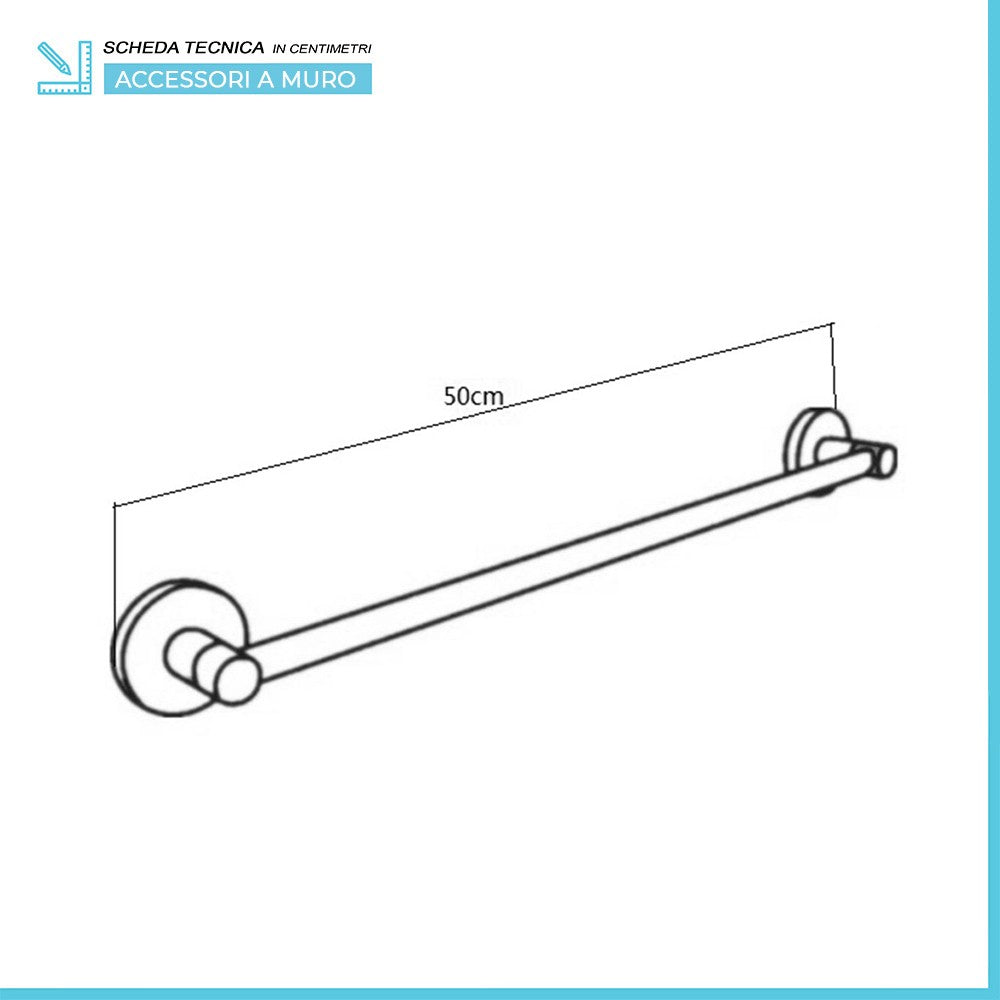 Set accessori a muro 6 pezzi in metallo cromato e ABS viti incluse Sprint 