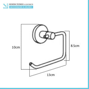 Set accessori a muro 6 pezzi in metallo cromato e ABS viti incluse Sprint 