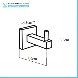 Set accessori a muro 6 pezzi in metallo cromato e viti incluse Rock 