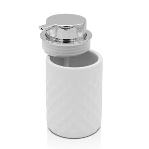 Set accessori bagno bianco da appoggio dispenser e portaspazzolini in ceramica Cristal