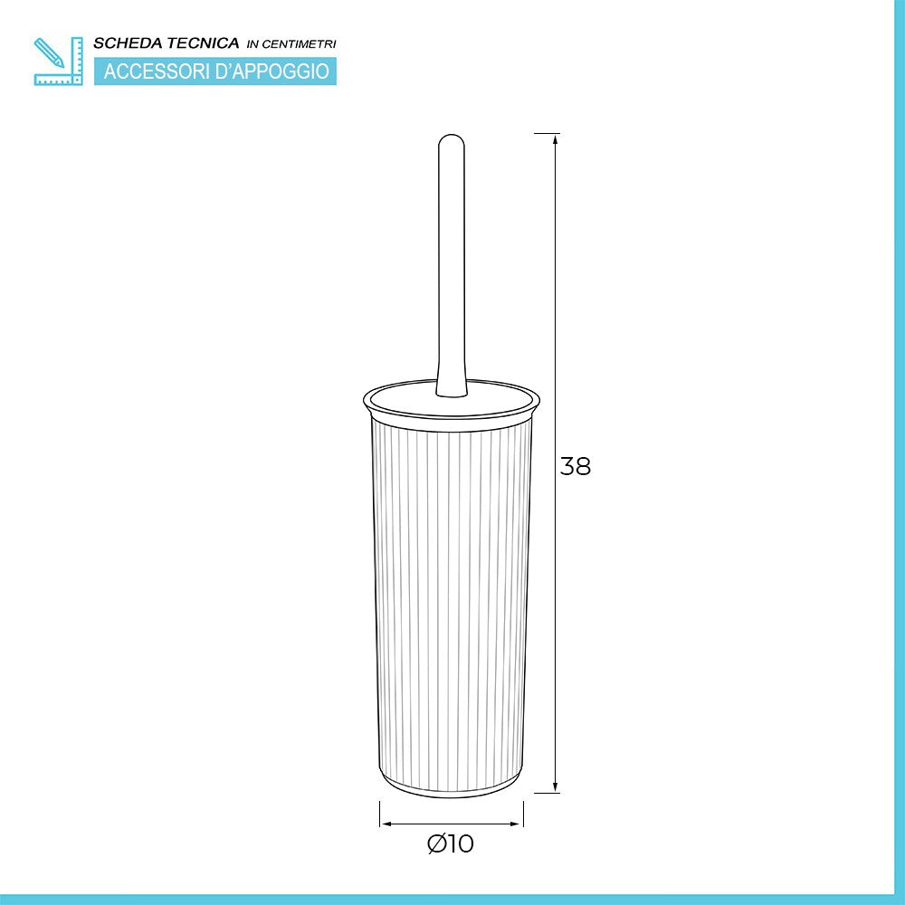 Set bagno con Dispenser sapone, Porta spazzolino e Portascopino Azzurro Jinko