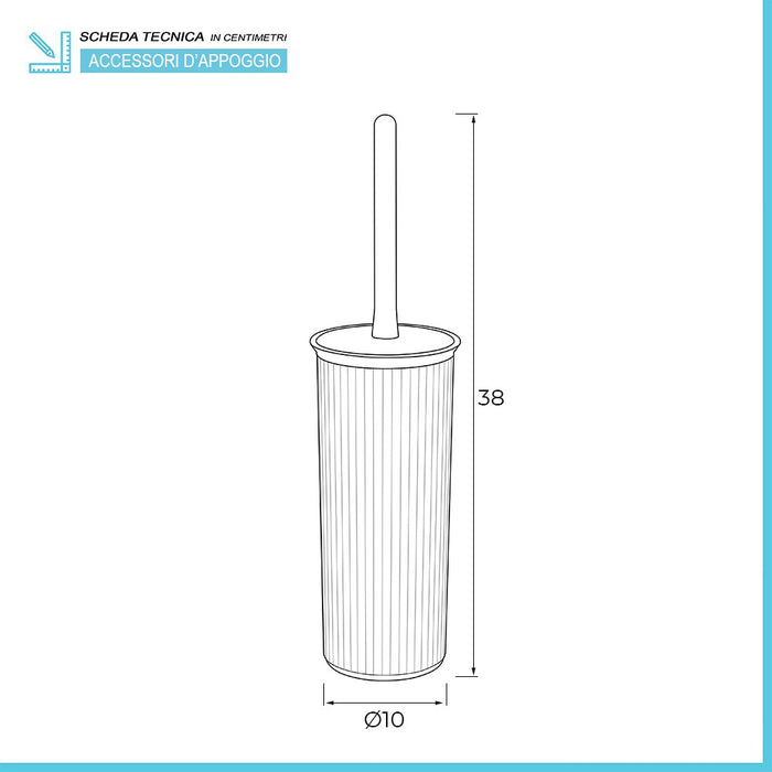 Set bagno con Dispenser sapone, Porta spazzolino e Portascopino Azzurro Jinko