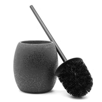 Set accessori bagno da appoggio 4 pezzi in ceramica nero glitter