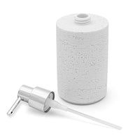 Set accessori bagno dispenser e portaspazzolini bianco in resina effetto pietra Matera