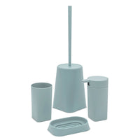 Set accessori bagno dispenser e portaspazzolini da appoggio acquamarina in abs Tender