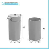 Set accessori bagno dispenser e portaspazzolini da appoggio grigio in abs Tender