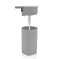 Set accessori bagno dispenser e portaspazzolini da appoggio grigio in abs Tender