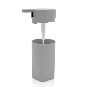 Set accessori bagno dispenser e portaspazzolini da appoggio grigio in abs Tender