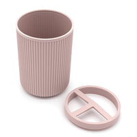 Set accessori bagno dispenser e portaspazzolini da appoggio rosa in plastica Ring