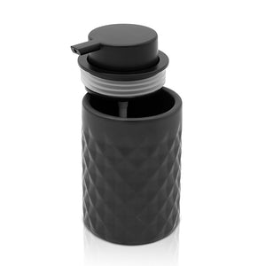 Set accessori bagno nero da appoggio dispenser e portaspazzolini in ceramica Cristal