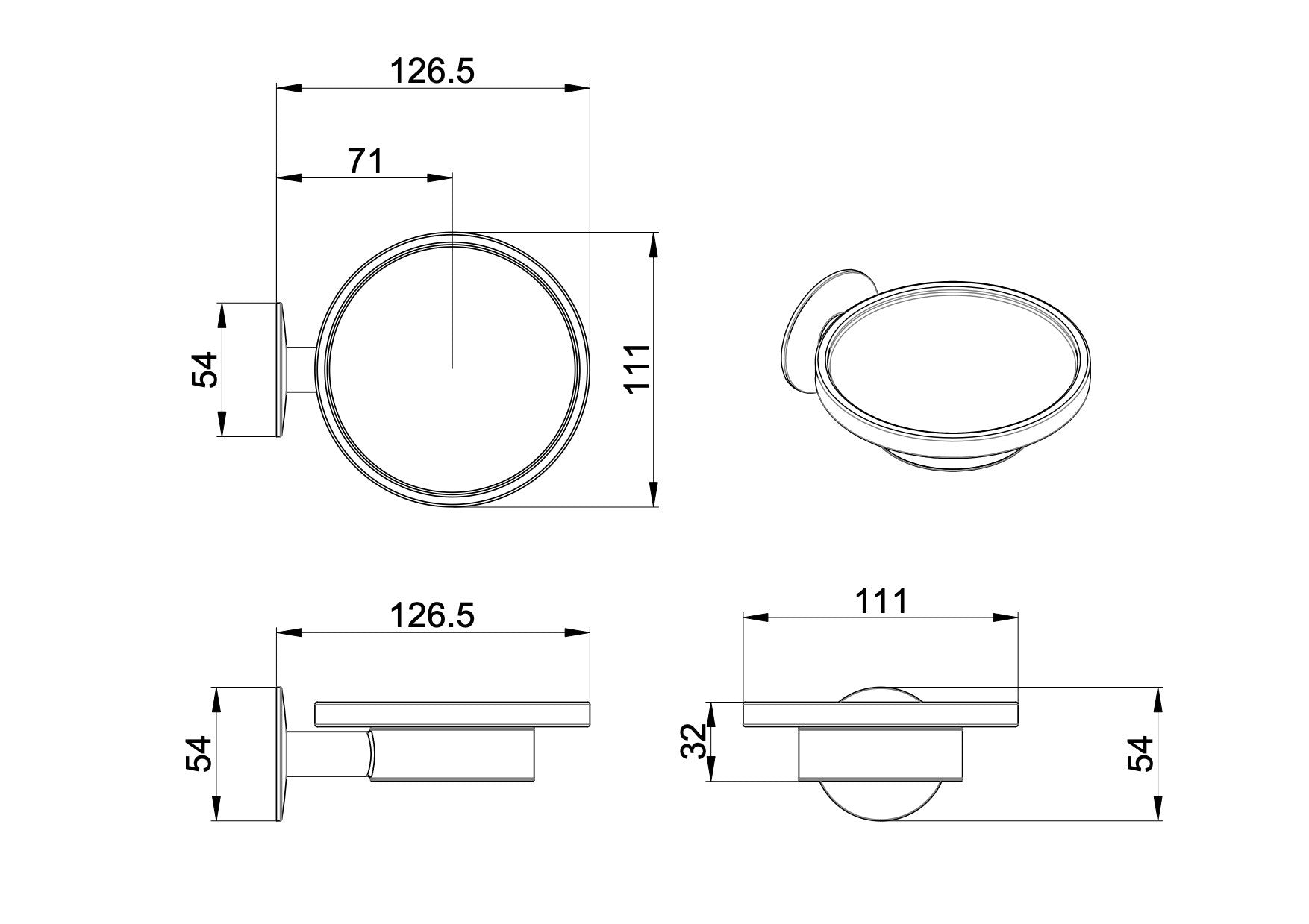 Set 8 Accessori da Bagno in Acciaio Cromato e Vetro Satinato Bonussi