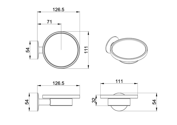 Set 8 Accessori da Bagno in Acciaio Cromato e Vetro Satinato Bonussi