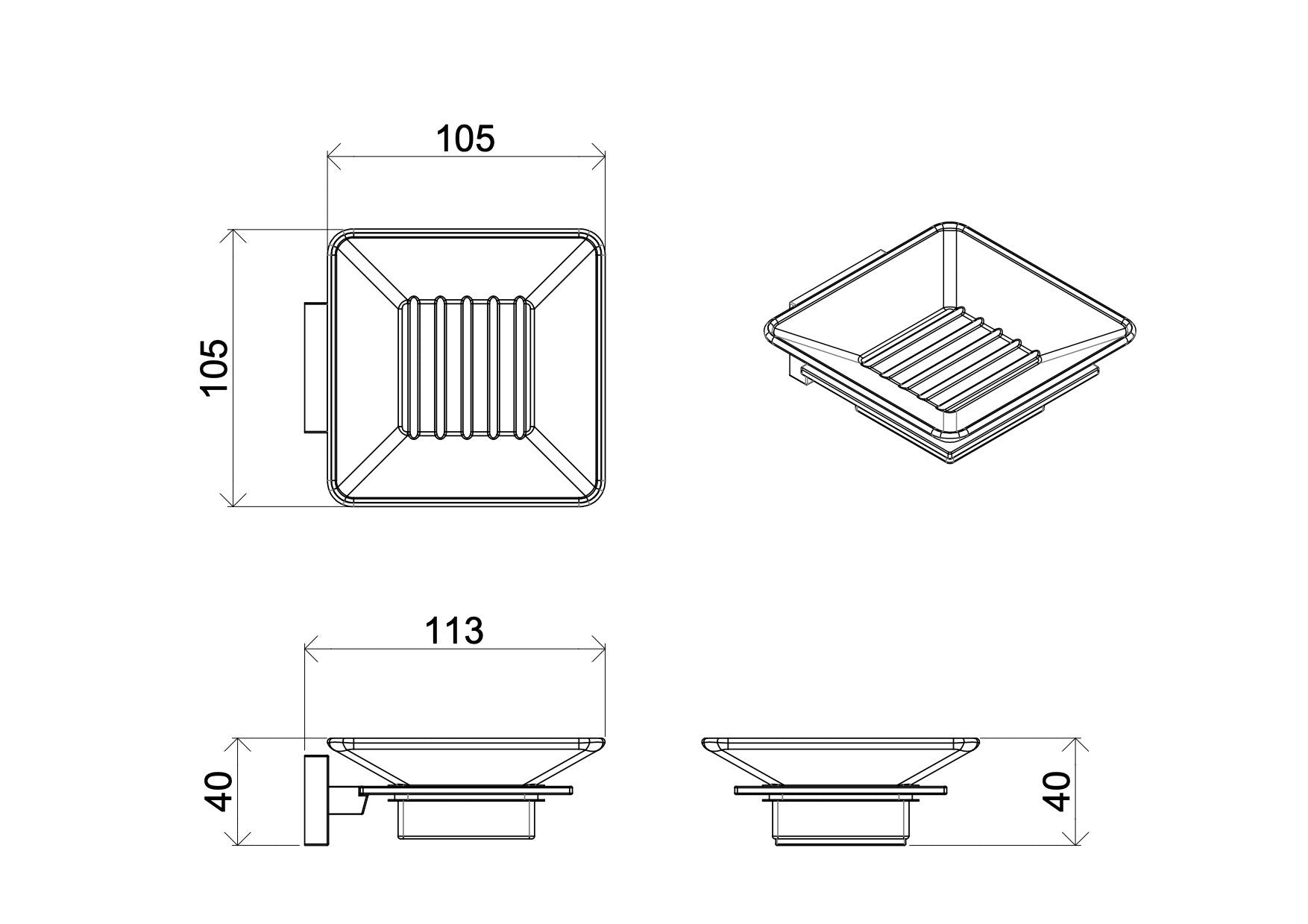 Set 8 Accessori da Bagno in Acciaio Cromato e Vetro Satinato Bonussi