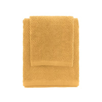 Set asciugamani bagno giallo per viso e ospite in cotone puro Spring