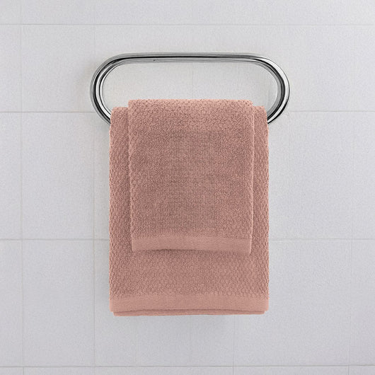 Set asciugamani bagno rosa per viso e ospite in cotone puro Spring