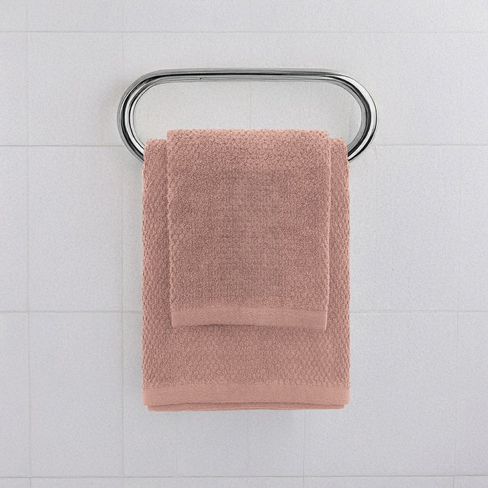 Set asciugamani bagno rosa per viso e ospite in cotone puro Spring