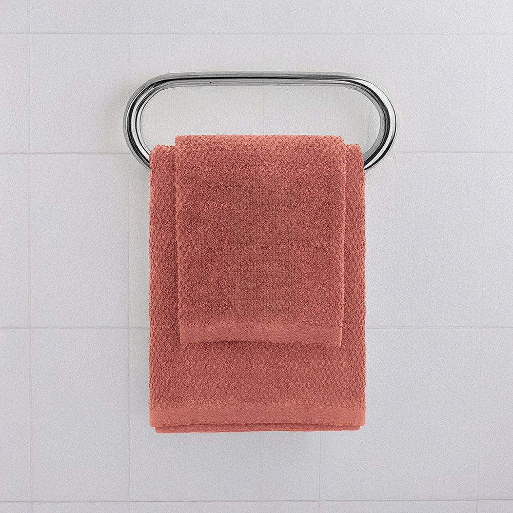 Set asciugamani bagno rosso per viso e ospite in cotone puro Spring