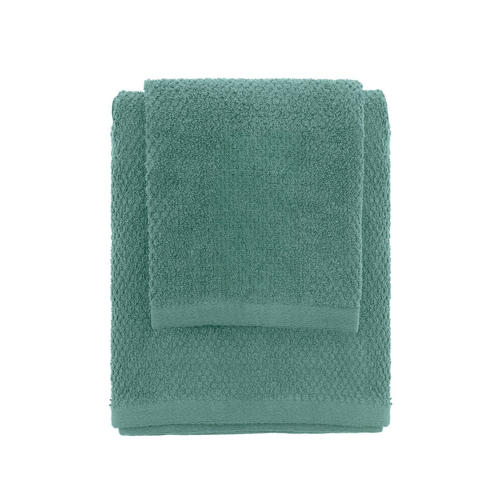 Set asciugamani bagno verde per viso e ospite in cotone puro Spring