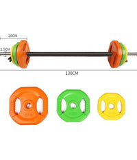 Set Bilanciere Con Dischi Colorati Pesi Da 20kg Per Allenamento Home Gym Fitness         