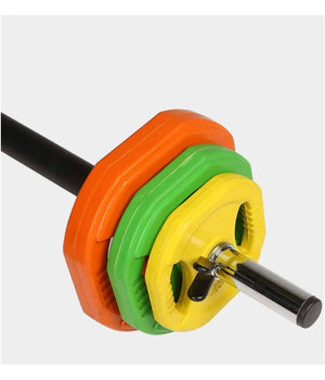 Set Bilanciere Con Dischi Colorati Pesi Da 20kg Per Allenamento Home Gym Fitness         