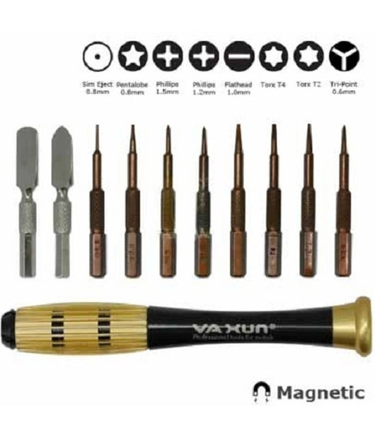 Set Cacciaviti Multifunzione 10 Punte Torx Riparazioni Cellulare Smartphone Pc         