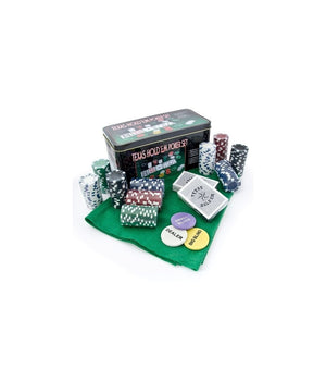 Set Cofanetto Poker Texas Holdem Fiches Chips Professionale Scatola Di Latta         