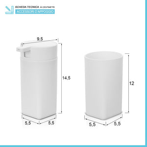 Set completo accessori bagno bianco in abs Tender